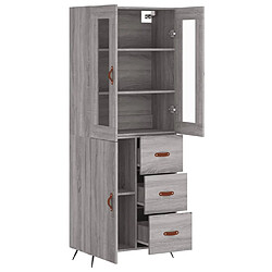 Avis vidaXL Buffet haut Sonoma gris 69,5x34x180 cm Bois d'ingénierie