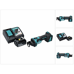 Makita DCO 181 RT1 Affleureuse plaque de plâtre sans fil 32000 tr/min Brushless 18V + 1x Batterie 5,0 Ah + Chargeur