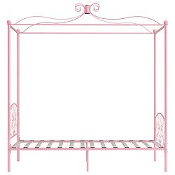 Acheter Maison Chic Lit adulte - Cadre de lit à baldaquin,Structure du lit Contemporain Rose Métal 90 x 200 cm -MN14947