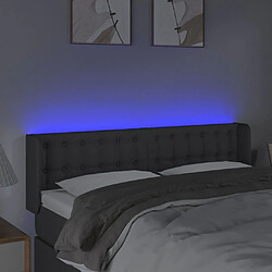 Avis vidaXL Tête de lit à LED Gris foncé 147x16x78/88 cm Tissu