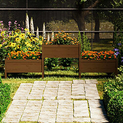 Maison Chic Jardinière,Bac à fleurs - pot de fleur Marron miel 245,5x44x75 cm Bois massif de pin -GKD91274