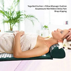 Acheter Kit d'Acupression Tapis Coussin de Massage Oreiller d'Acupuncture pour Yoga Traitement des Douleurs Tensions Vert foncé 68×42×2.5cm