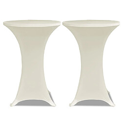 Avis Decoshop26 Housses élastiques de table Ø 70 cm Crème 4 pièces DEC022512