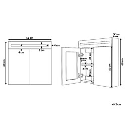 Avis Beliani Armoire de toilette 60 x 60 cm LED noire JARAMILLO