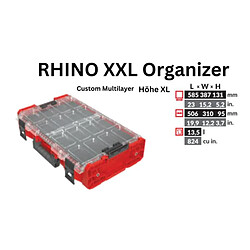 Avis Toolbrothers RHINO XXL Organizer ULTRA Hhe XL Custom Multilayer 582 x 387 x 131 mm 13,5 l stapelbar IP66