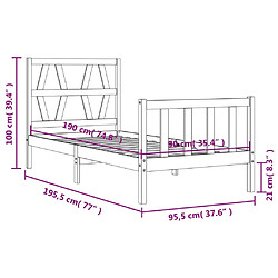 vidaXL Cadre de lit sans matelas bois de pin massif pas cher