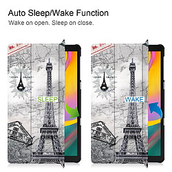 Avis Etui en PU support triple motif imprimé tour Eiffel pour votre Samsung Galaxy Tab A 10.1 (2019) SM-T515