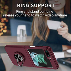 Acheter Htdmobiles Coque pour Samsung Galaxy Z Flip 5 5G - housse etui rigide bague anti choc magnetique - ROUGE BORDEAUX