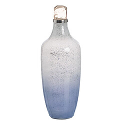 BigBuy Home Bouteille Bleu Argenté Résine Verre 16 x 16 x 44 cm Décorative