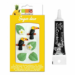 Scrapcooking Décors sucrés tropicaux + Stylo de glaçage noir