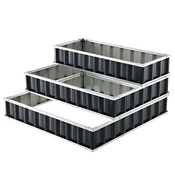 Acheter Carré potager Renswoude à 3 niveaux en acier galvanisé 118 x 118 x 60 cm anthracite [en.casa]