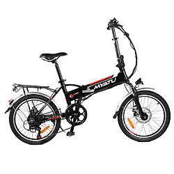 Vélo électrique Myatu MYT-20, moteur 250 W, batterie 36 V 10,4 Ah, pneu 20 pouces, vitesse maximale 25 km/h, autonomie 30-33 km - Noir