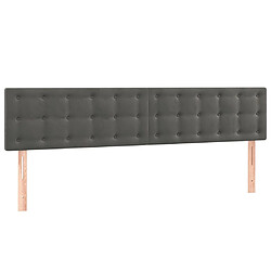 Avis vidaXL Tête de lit à LED Gris foncé 180x5x78/88 cm Velours