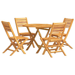 Salle à dîner de jardin 5 pcs,Table et chaise à manger Bois de teck massif -MN40477