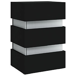 Acheter Maison Chic Table de chevet | Table de nuit à LED Noir 45x35x67 cm Bois d'ingénierie -GKD39018