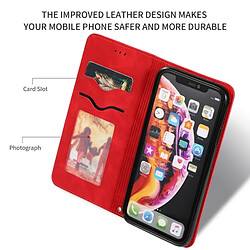 Wewoo Housse Coque Etui en cuir avec rabat horizontal magnétique Business Skin Feel pour iPhone XR rouge