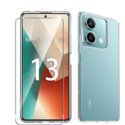 Xeptio Pack coque transparente en TPU et protection écran vitre en verre trempé pour Xiaomi Redmi Note 13 5G -