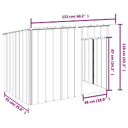 vidaXL Niche pour chien avec toit anthracite acier galvanisé pas cher