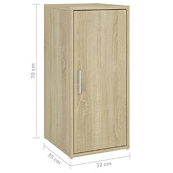 vidaXL Armoire à chaussures Chêne sonoma 32x35x70 cm Aggloméré pas cher