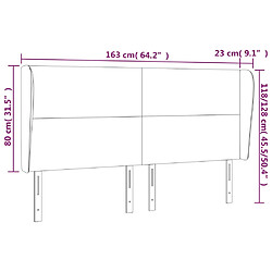 Acheter vidaXL Tête de lit avec oreilles Gris clair 163x23x118/128 cm Velours