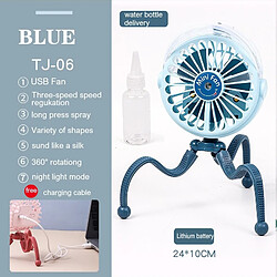 Avis (TJ-06 bleu) Ventilateur de Poussette USB Ventilateur de Siège de Voiture de Lit de Bébé Portatif de Bureau Portatif 500mAh Rechargeable