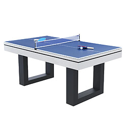 Concept Usine Table multi-jeux 3 en 1 billard et ping-pong en bois blanc DENVER pas cher