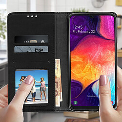 Avis Avizar Housse Samsung Galaxy A50 Etui Effet Vieilli Porte-cartes Support - Noir