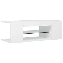 vidaXL Meuble TV avec lumières LED Blanc 90x39x30 cm