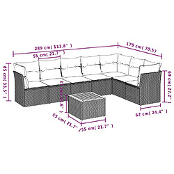 Avis vidaXL Salon de jardin 8 pcs avec coussins noir résine tressée