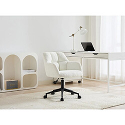 Chaise de bureau - Tissu bouclette - Blanc et noir - Hauteur réglable - PEGA de Pascal Morabito