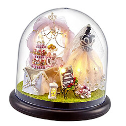 Kit Miniature DIY Maison de poupée en bois Glassball pour mariage, cadeau amoureux