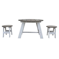 Avis AXI Ensemble de table de pique-nique enfants 3 pcs Gris et blanc