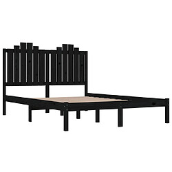 Avis vidaXL Cadre de lit sans matelas noir bois massif 140x200 cm