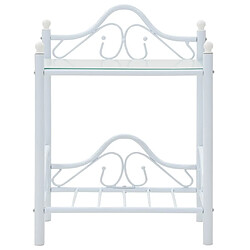 Maison Chic Table de chevet,Table de nuit,Table d'appoint pour salon Acier et verre trempé 45 x 30,5 x 60 cm Blanc -MN26237