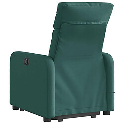 Acheter vidaXL Fauteuil inclinable de massage électrique Vert foncé Tissu