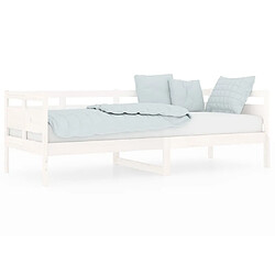 vidaXL Lit de jour sans matelas blanc bois de pin massif 80x200 cm