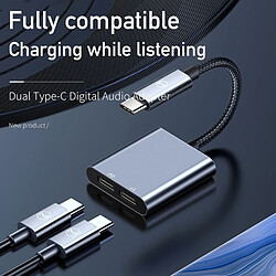 Universal 60W PD USB C à Double C Casque Adaptateur Audio Numérique DAC HiFi AUX Câble pour iPad Pro Apple Notebook Samsung S10 Note 109 | Adaptateur Téléphone Convertisseur