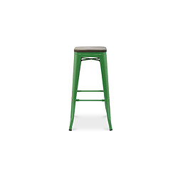 ICONIK INTERIOR Tabouret de bar - Design industriel - Bois et acier - 76 cm - New Edition- Stylix Industriel