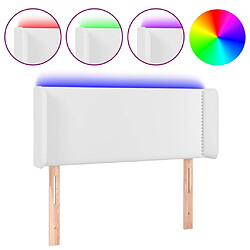 Maison Chic Tête de lit moderne à LED lumineuse pour chambre - Décoration de lit Blanc 83x16x78/88 cm Similicuir -MN41202