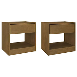 vidaXL Tables de chevet 2 pcs Marron miel 40x31x40 cm Bois de pin