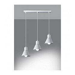 Avis Luminaire Center Suspension Taleja Bar Acier blanc 3 ampoules 120cm