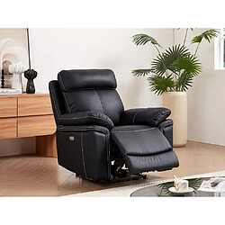 Vente-Unique Fauteuil relax électrique en cuir ISIRIS - Noir