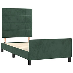 Acheter Maison Chic Lit adulte - Cadre Structure de lit avec tête de lit Contemporain Vert foncé 90x190 cm Velours -MN38664