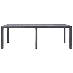 vidaXL Table de jardin Marron 220x90x72 cm Plastique Aspect de rotin