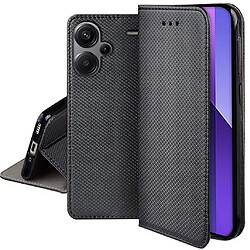 Htdmobiles Housse etui portefeuille avec coque interieure en silicone pour Xiaomi Redmi Note 13 Pro+ Plus 5G + verre trempe - NOIR MAGNET pas cher