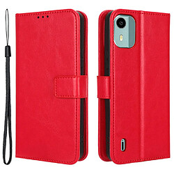 Htdmobiles Housse pour Nokia C12 / C12 Pro / C12 Plus - etui coque pochette portefeuille + film ecran - ROUGE