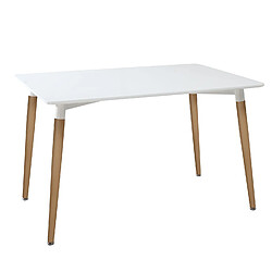 Atmosphera, Createur D'Interieur Table à manger scandi Roka - L. 150 x H. 74 cm - Blanc