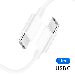 Mayaxess Câble iPhone 16 / 15 USB-C vers USB-C 20W 1 mètre Blanc