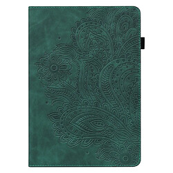 Etui en PU motif fleur avec support et porte-cartes vert pour votre Xiaomi Pad 5/Pad 5 Pro