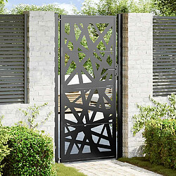 vidaXL Portail de jardin noir 105x205 cm acier conception de lumière